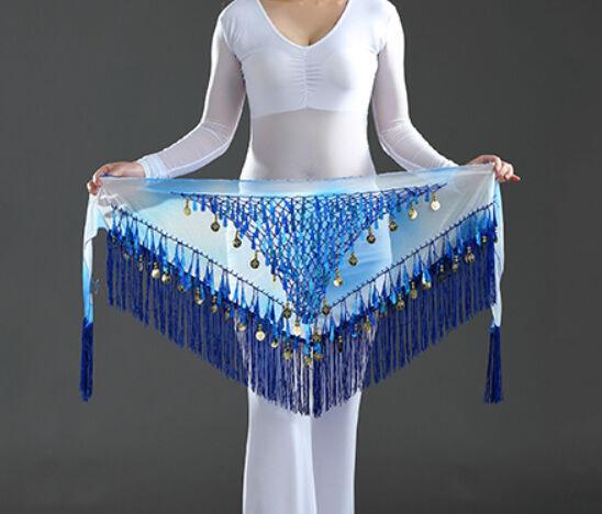 Платок-платок для восточных танцев синий с паетками S93416 017