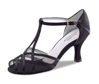Туфли для танцев Anna Kern 640-60, черные, атлас