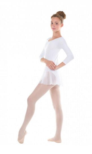 Купальник для балета и хореографии детский с юбкой белый Solo, FD960 106