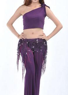 Платок-платок для восточных танцев "Русалка" фиолетовый с паетками S22916 011