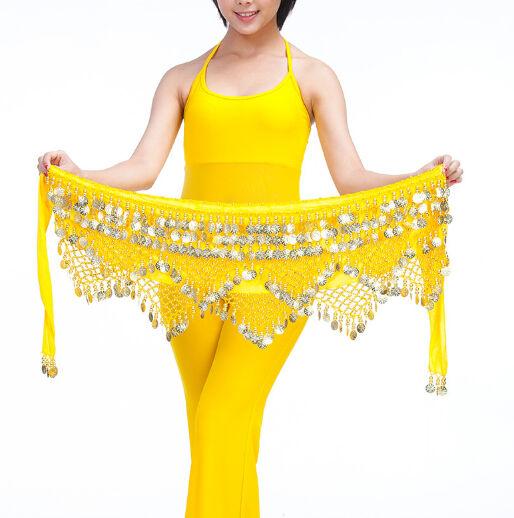 Пояс-платок для восточных танцев жёлтый BP320TT 006