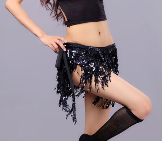 Пояс-платок для восточных танцев чёрный S432416 037